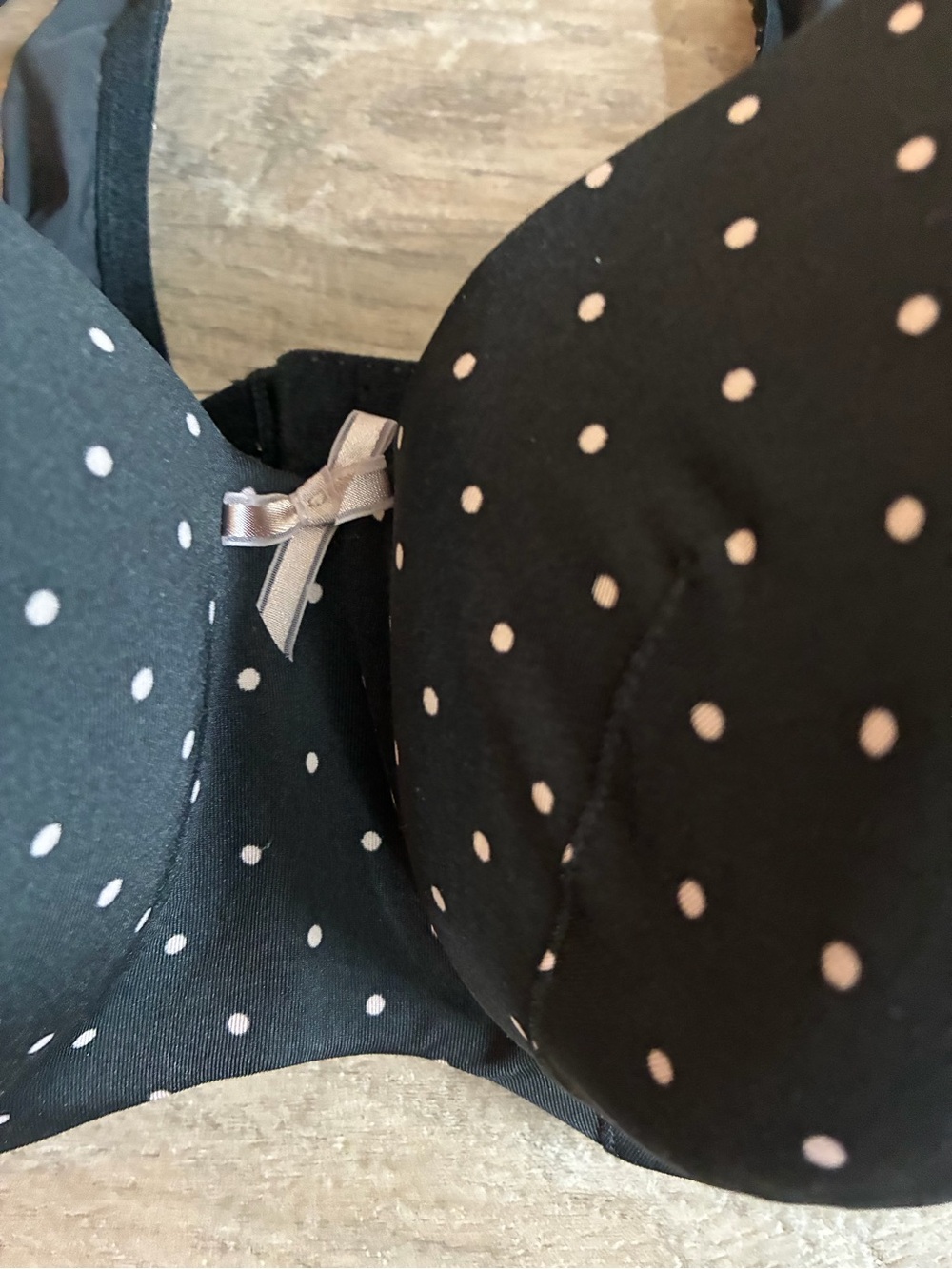 Cacique Polka Dot Bow Lightly Lined Balconete Bra - Picture 2 of 8
